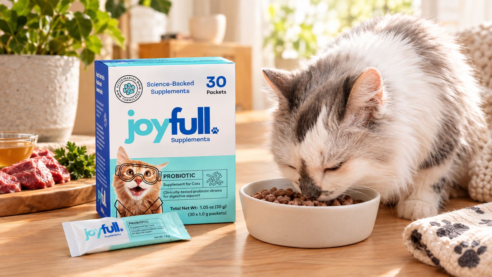 Probiotic Supplement for Cats - 30 Single-Serving Packets