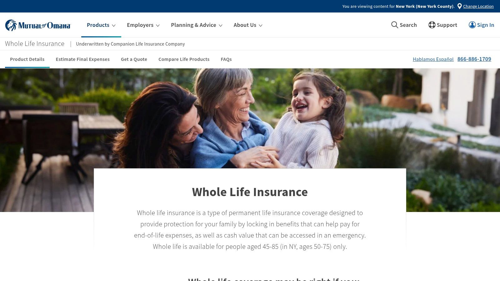 Mutual of Omaha Whole Life and Living Promise