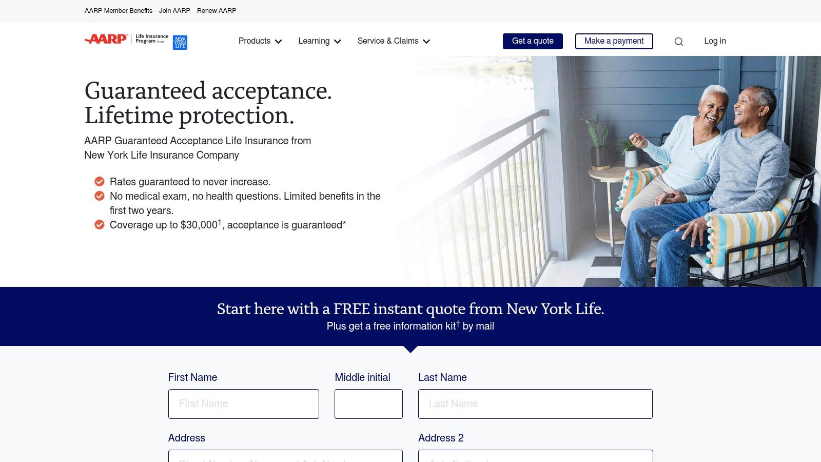 AARP Life Insurance Program from New York Life Guaranteed Acceptance