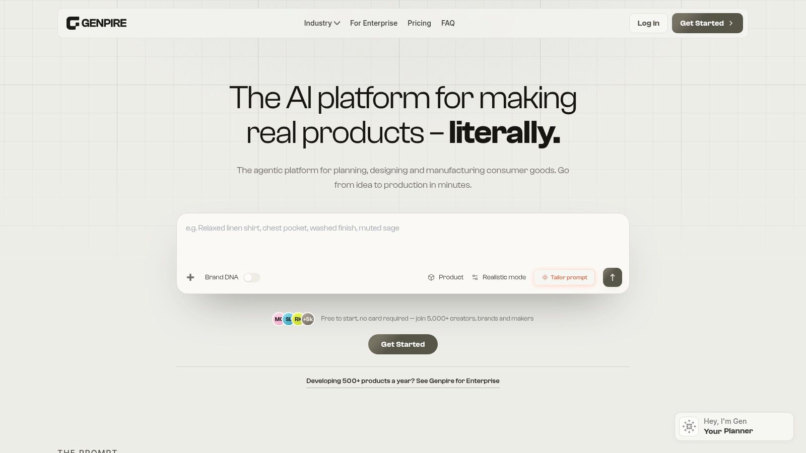 Screenshot from https://www.genpire.com
