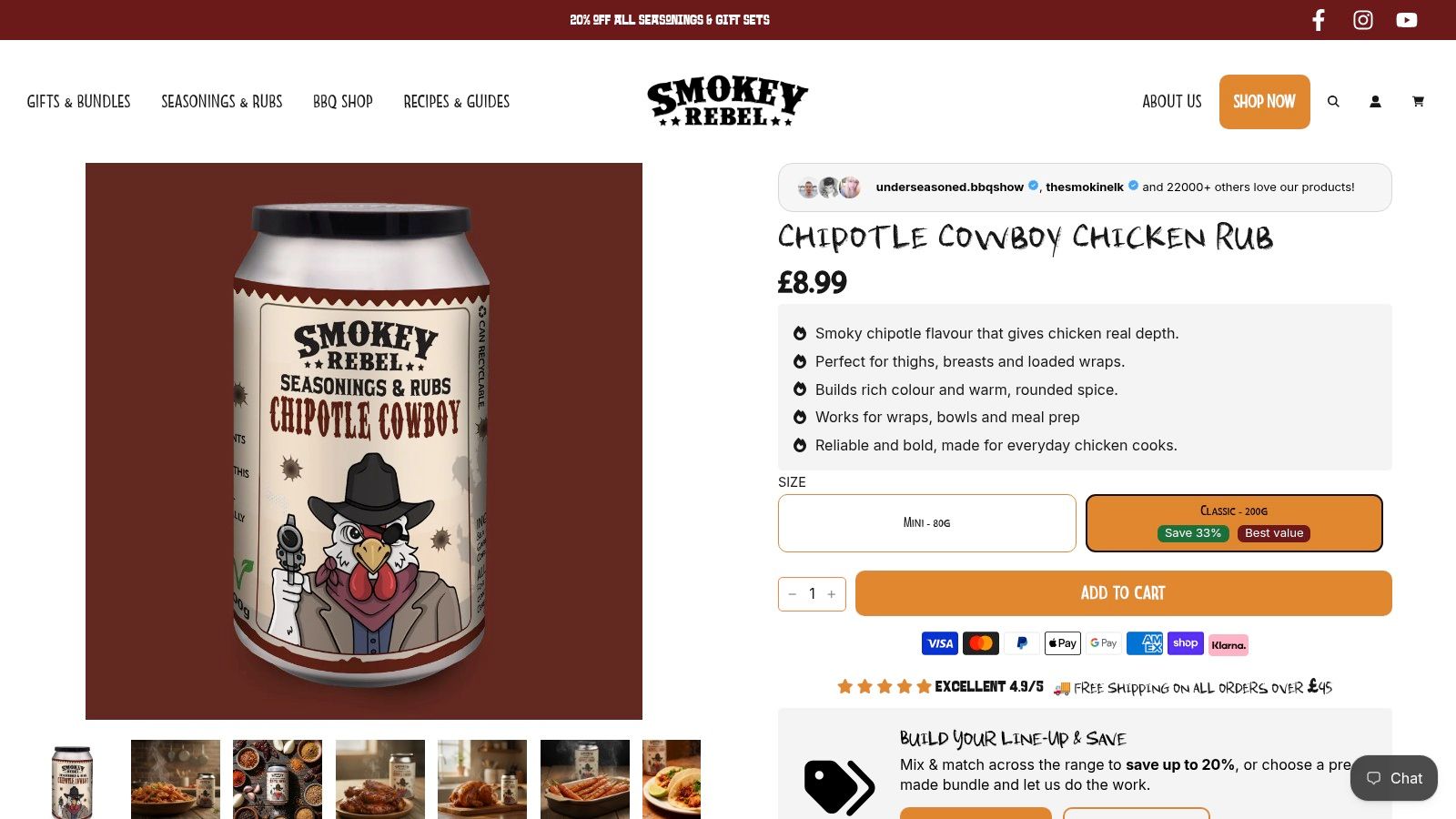 Screenshot from https://smokeyrebel.com/products/chipotle-chicken-seasoning