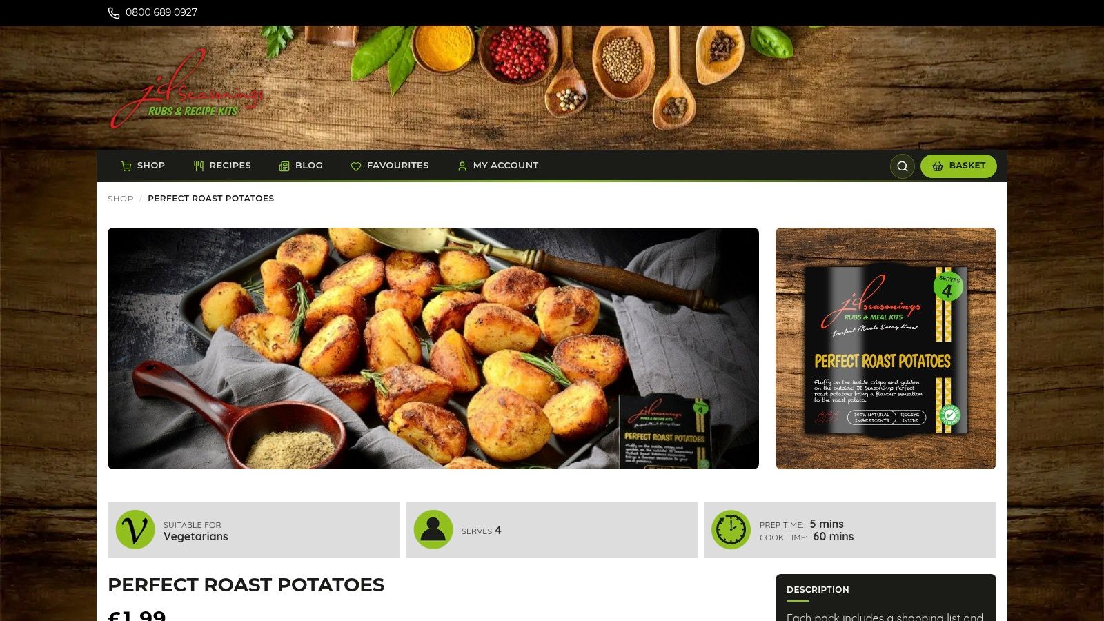 JD Seasonings Perfect Roast Potatoes