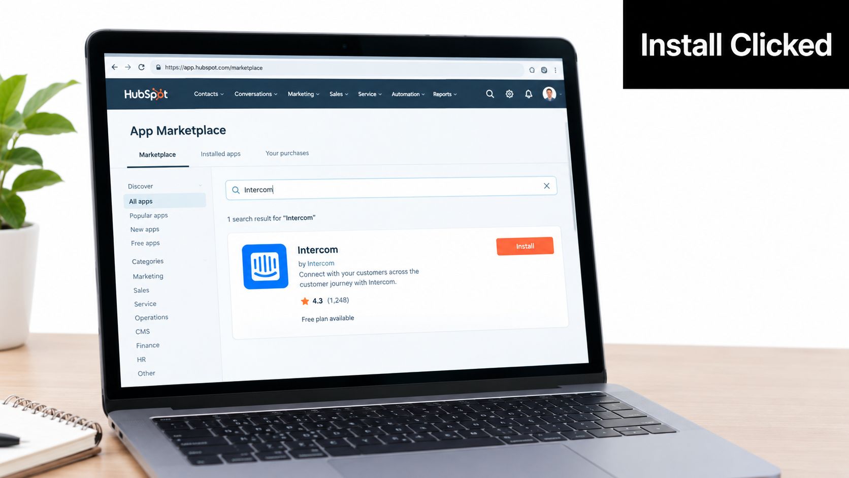 Screenshot from https://app.hubspot.com/marketplace/_/search?query=intercom