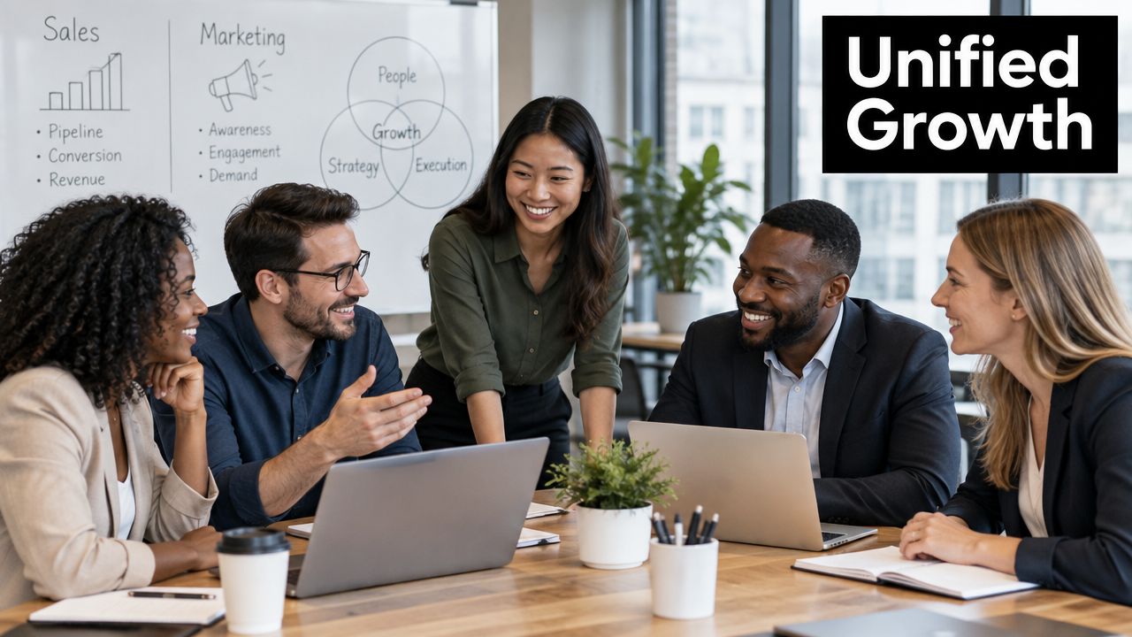 A diverse group of business professionals collaborating around a conference table during a strategic planning meeting.