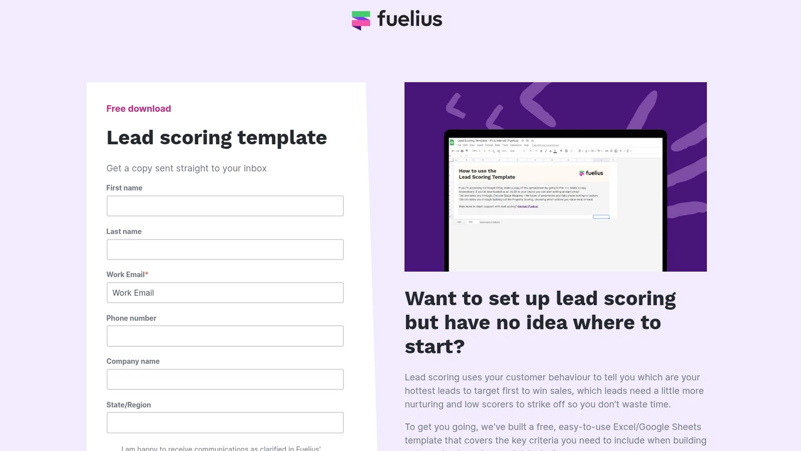 Fuelius, Excel and Google Sheets Lead Scoring Template