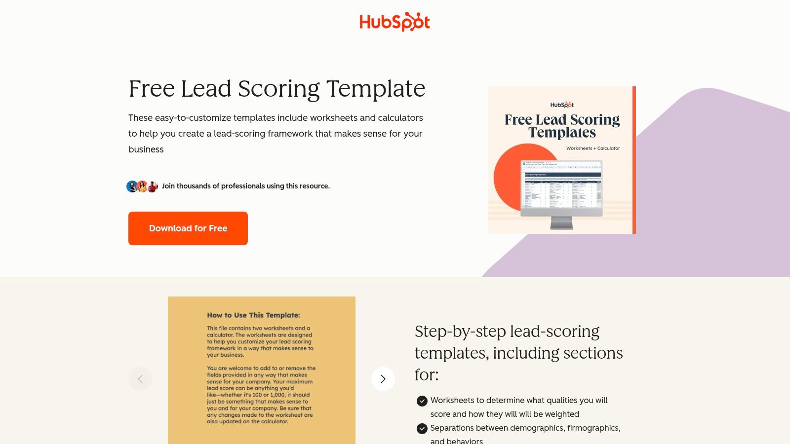 HubSpot, Free Lead Scoring Templates and Calculator