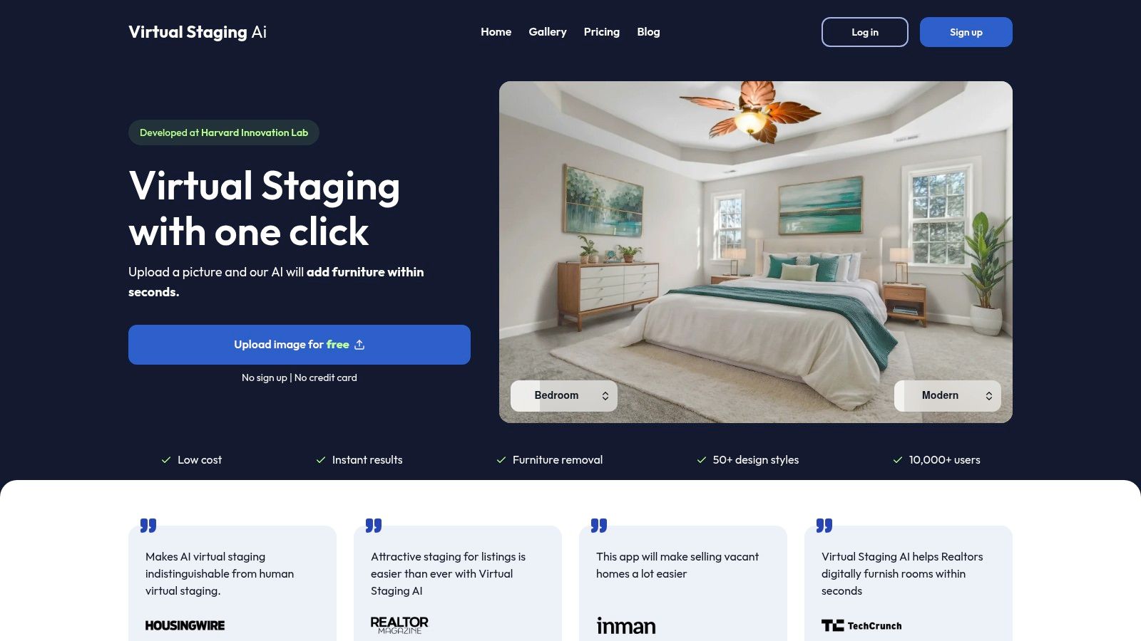 Virtual Staging AI room staging tool