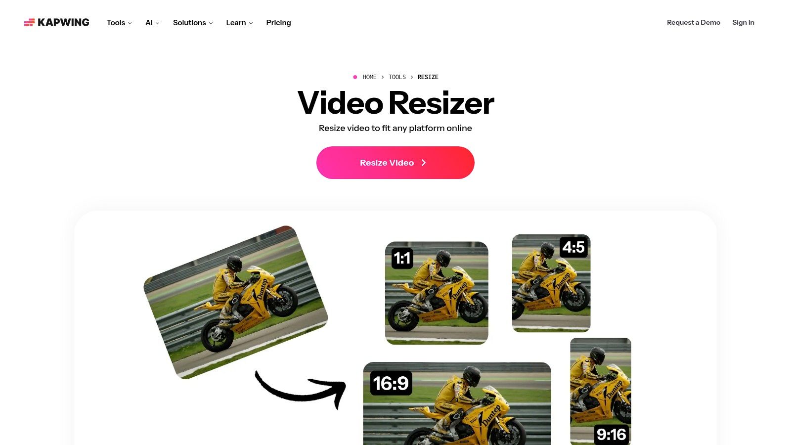 Kapwing Video Resizer