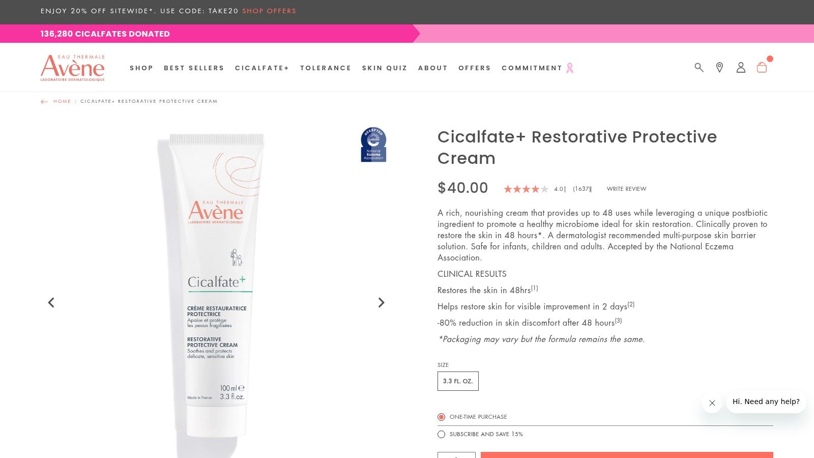 Avène Cicalfate+ Restorative Protective Cream
