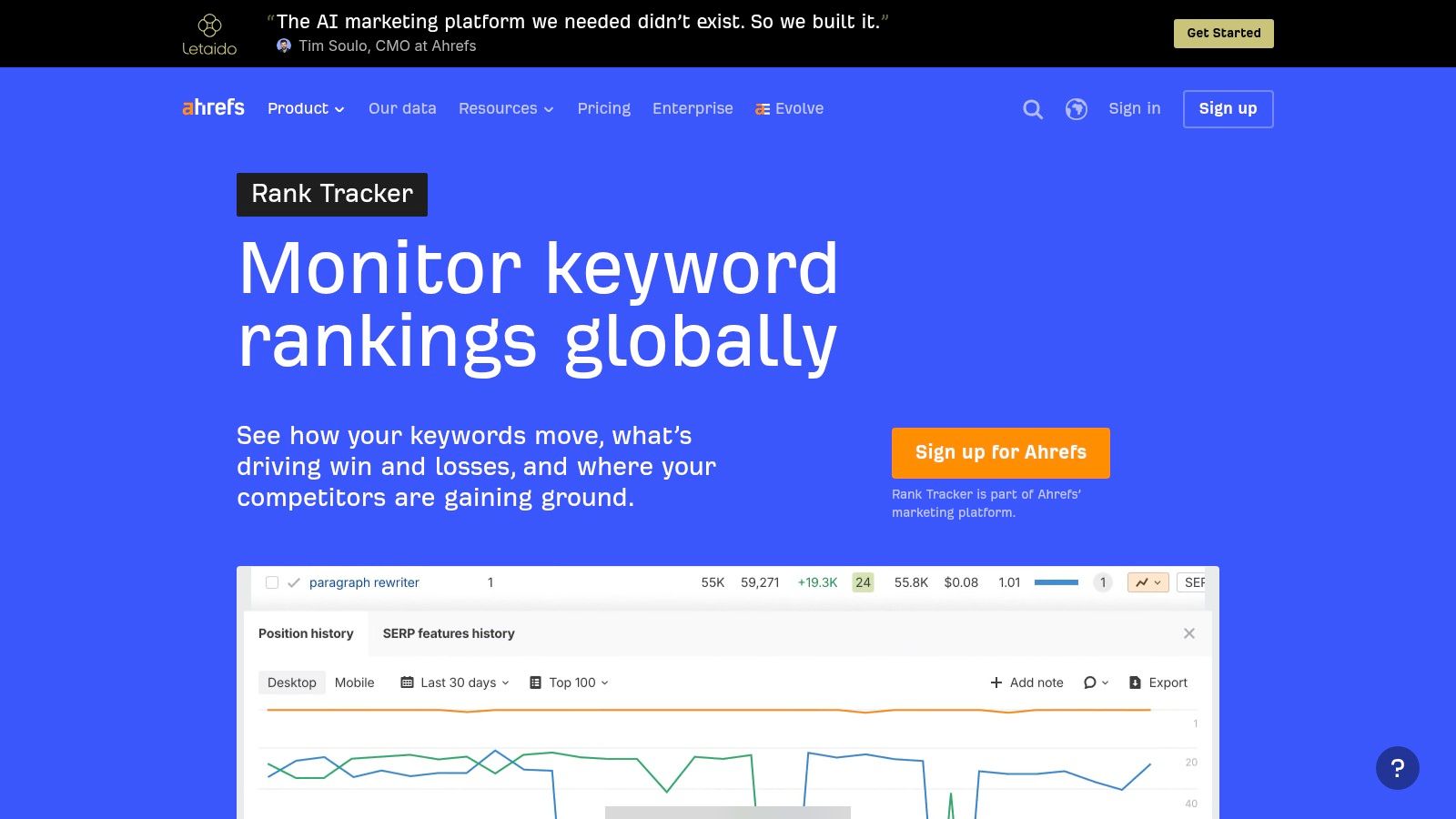 Ahrefs Rank Tracker