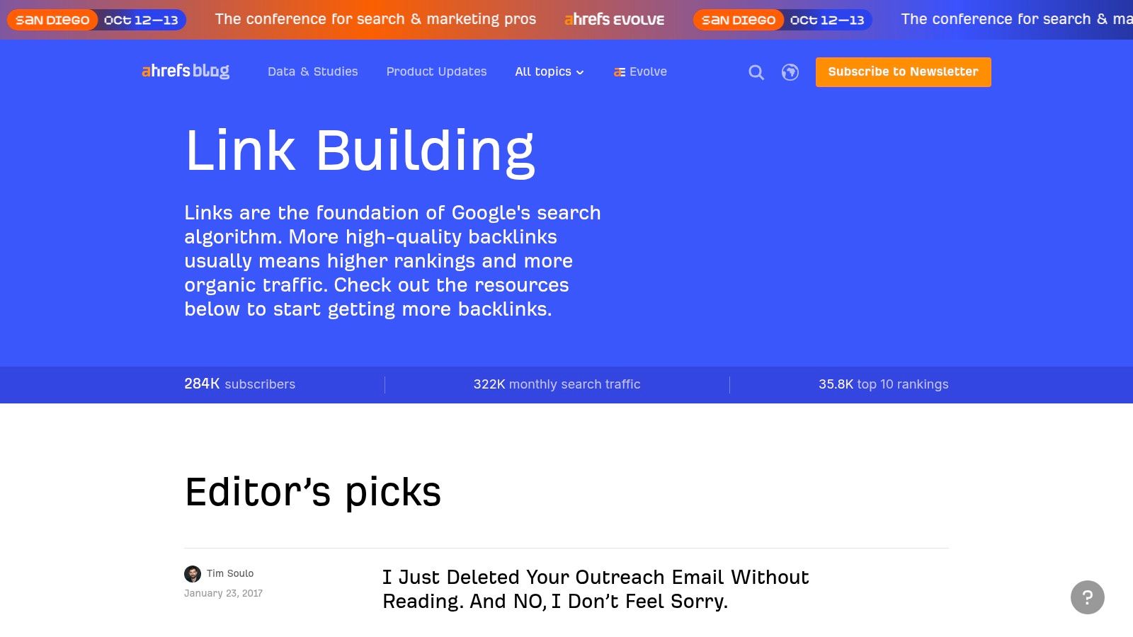 Ahrefs Blog, Link Building