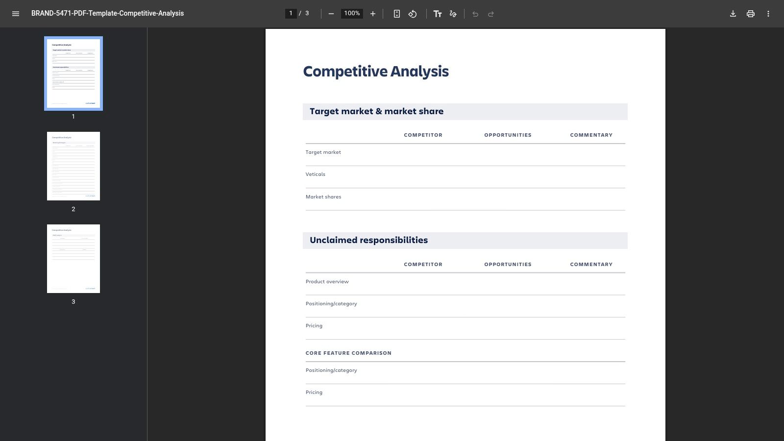 Atama - Competitive Analysis Marketing Strategies Template