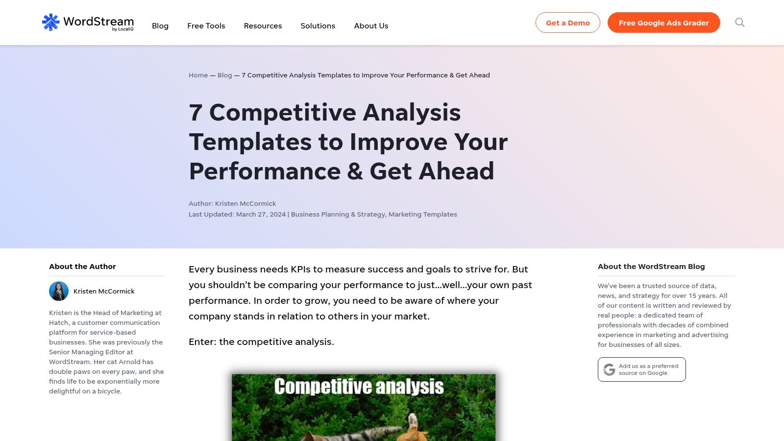 WordStream - Marketing Competitor-Analysis Templates