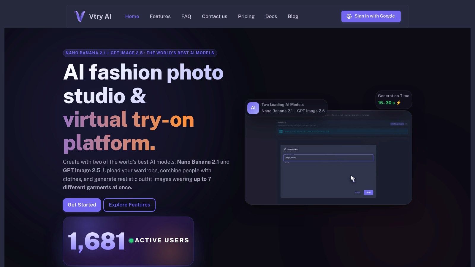 Screenshot from https://vtry.ai