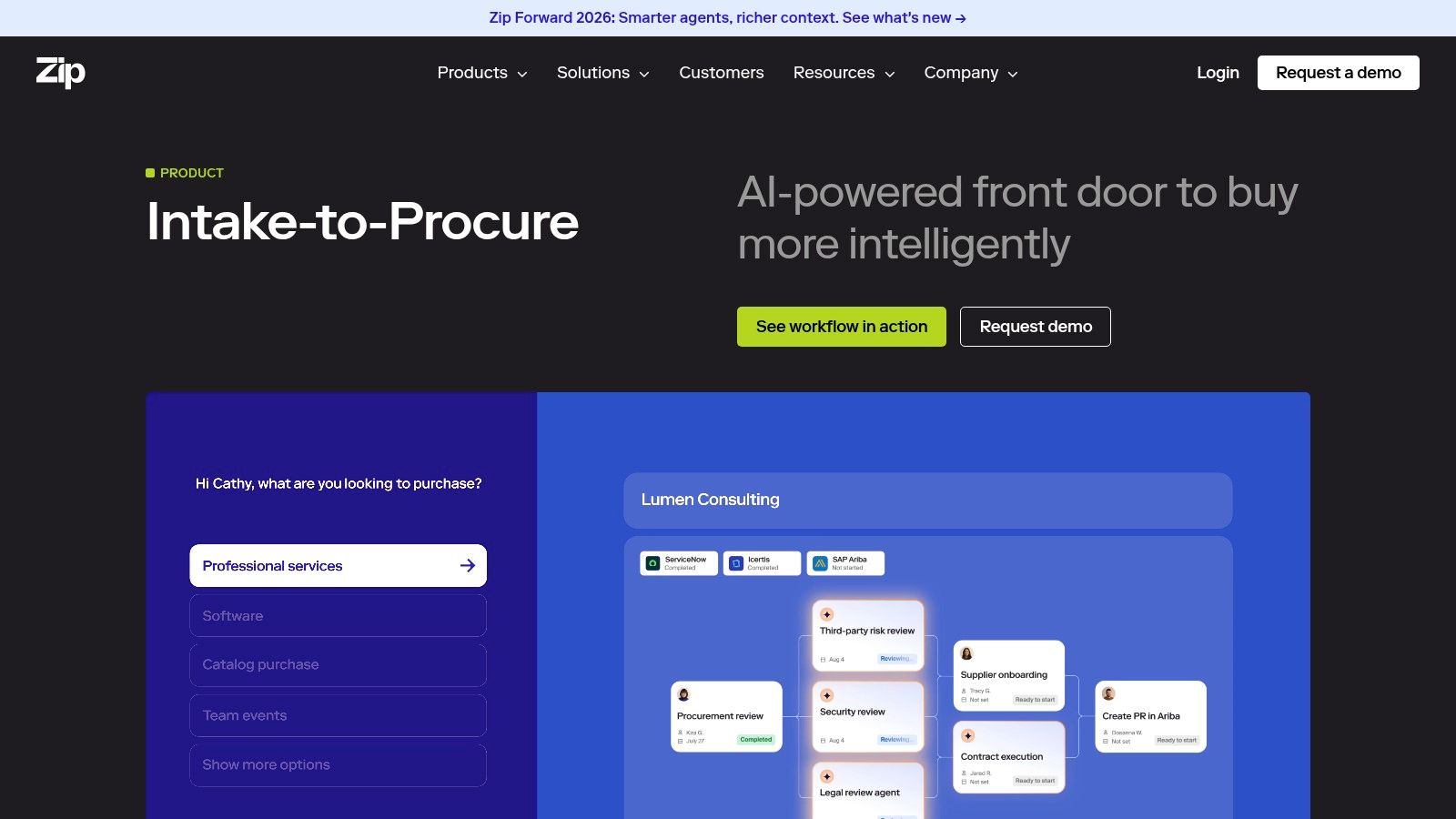Zip Intake-to-Procure (Vendor Intake and Onboarding)