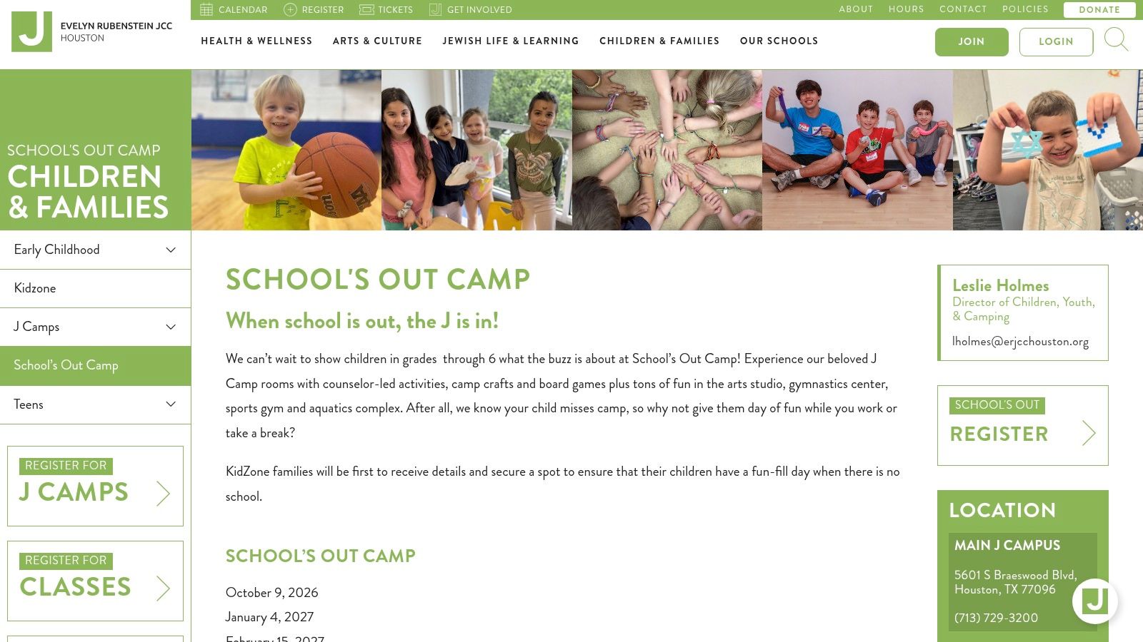 Evelyn Rubenstein Jewish Community Center, School's Out Camp