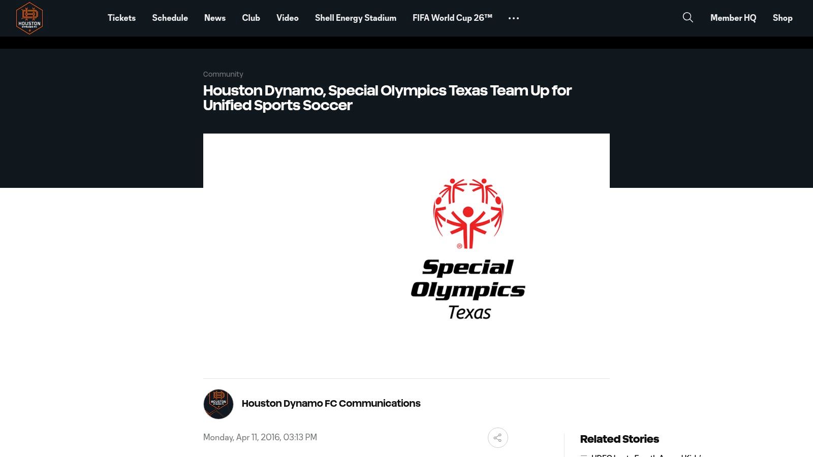 Houston Dynamo FC x Special Olympics Texas, Unified Sports Soccer