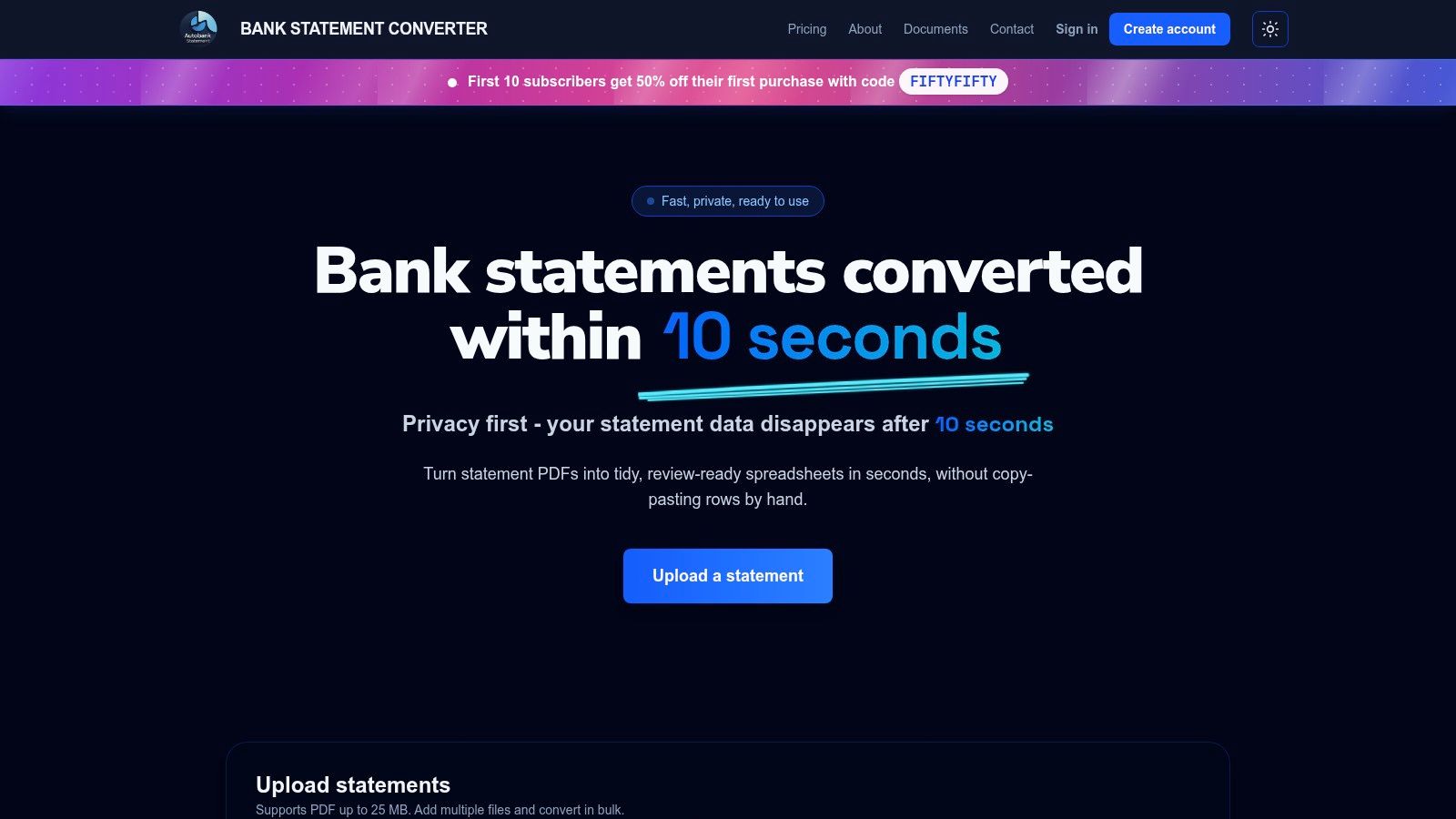 Screenshot from https://autobankstatement.com