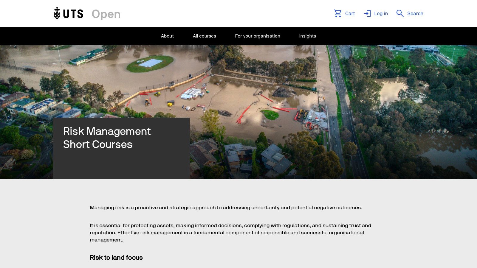UTS Open — Risk Management (portfolio of short courses)
