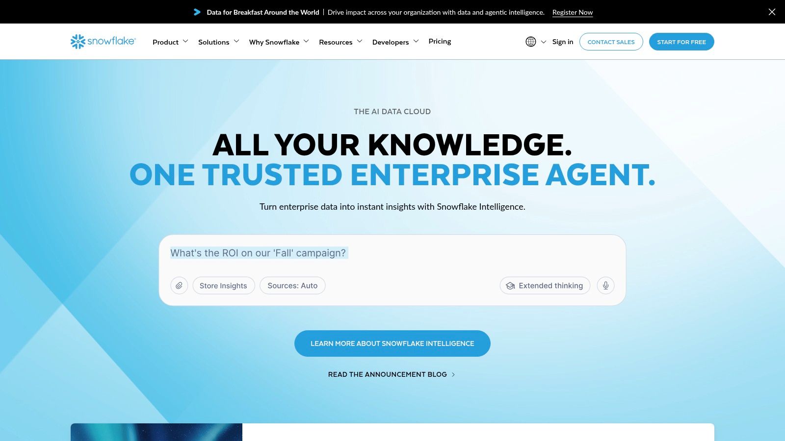 Snowflake Cortex (Cortex AI SQL, Cortex Agents, Snowflake Intelligence)