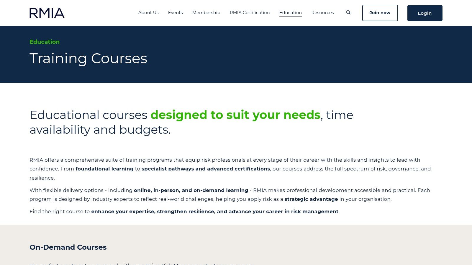 Risk Management Institute of Australasia (RMIA) — Enterprise Risk Management (ERM) + CPRA/CPRM pathway