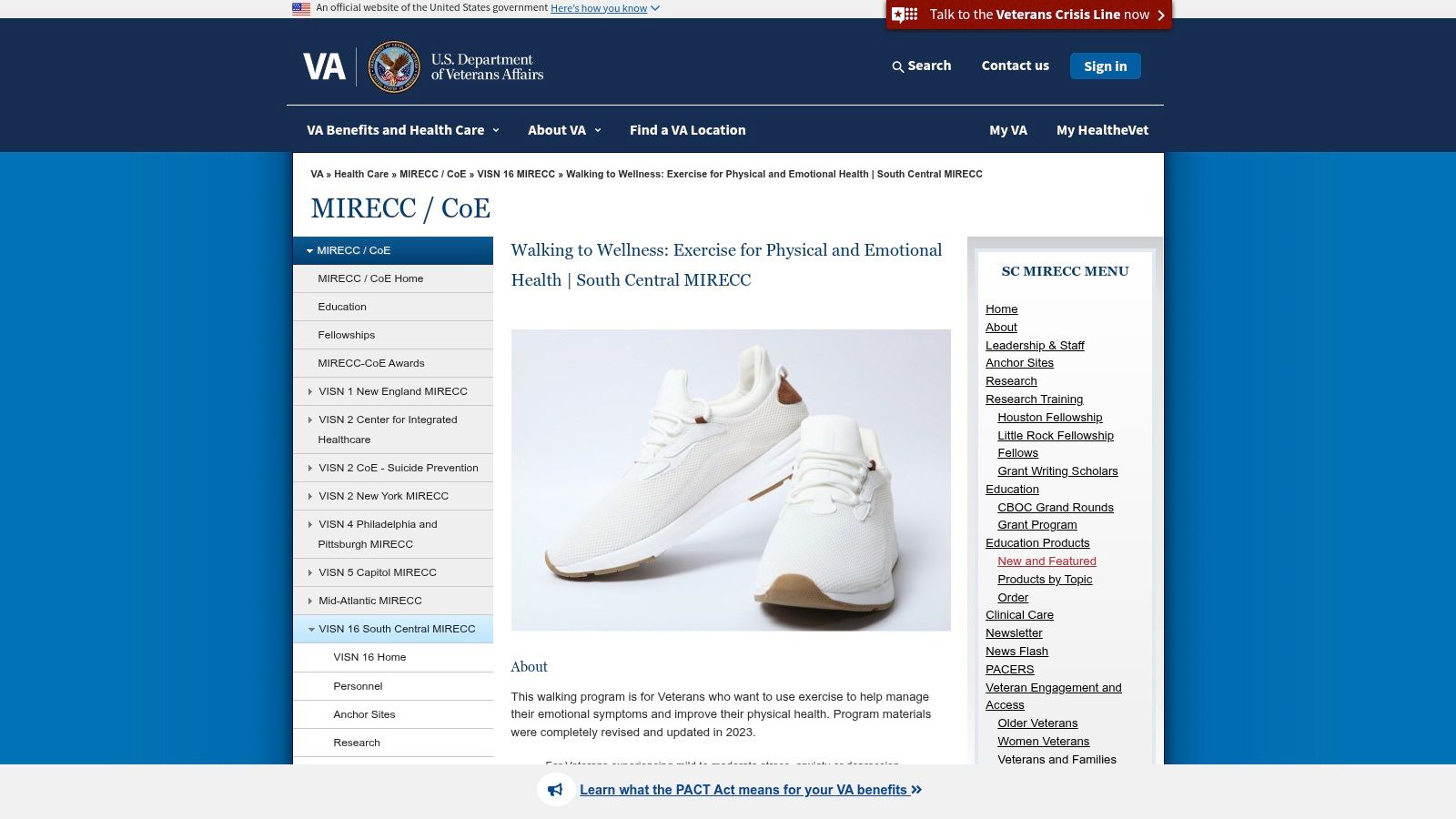 VA South Central MIRECC - Walking to Wellness Workbook