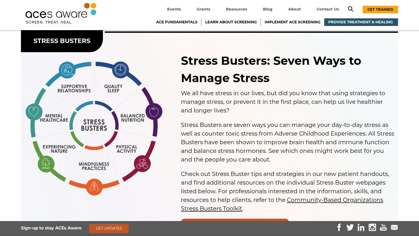 ACEs Aware - Stress Busters Handouts