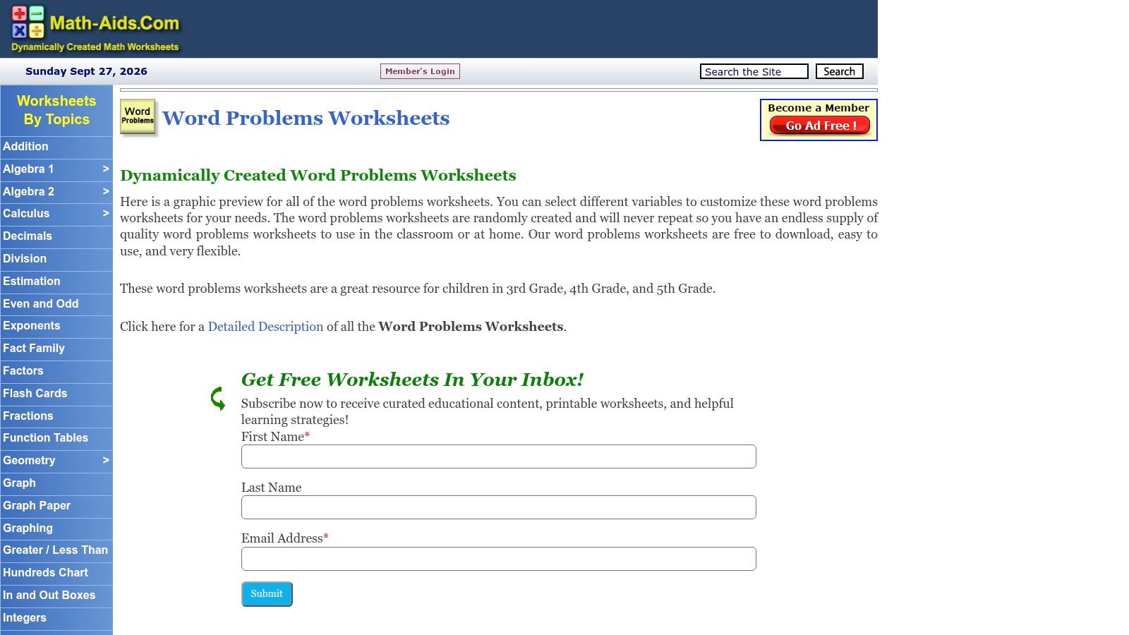 Math-Aids.com – Word Problems