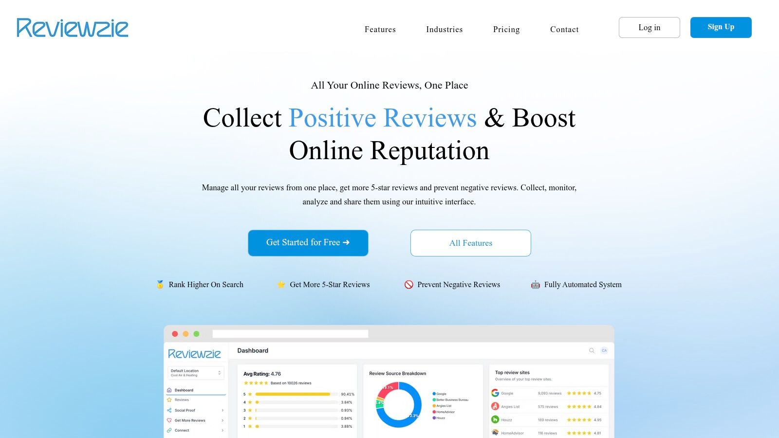 Screenshot from https://reviewzie.com