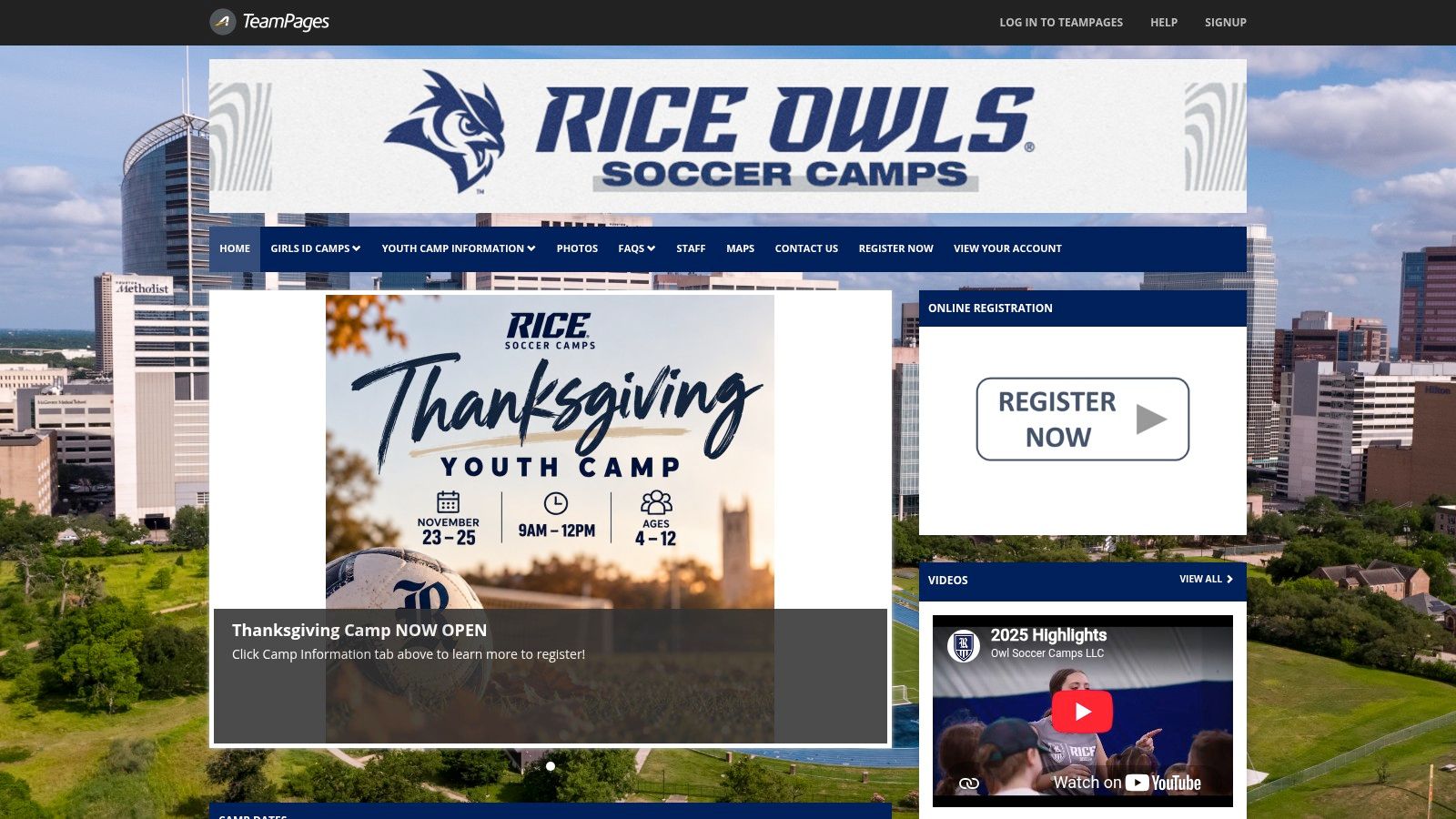 Rice Owls Soccer Camps Winter Youth Camp