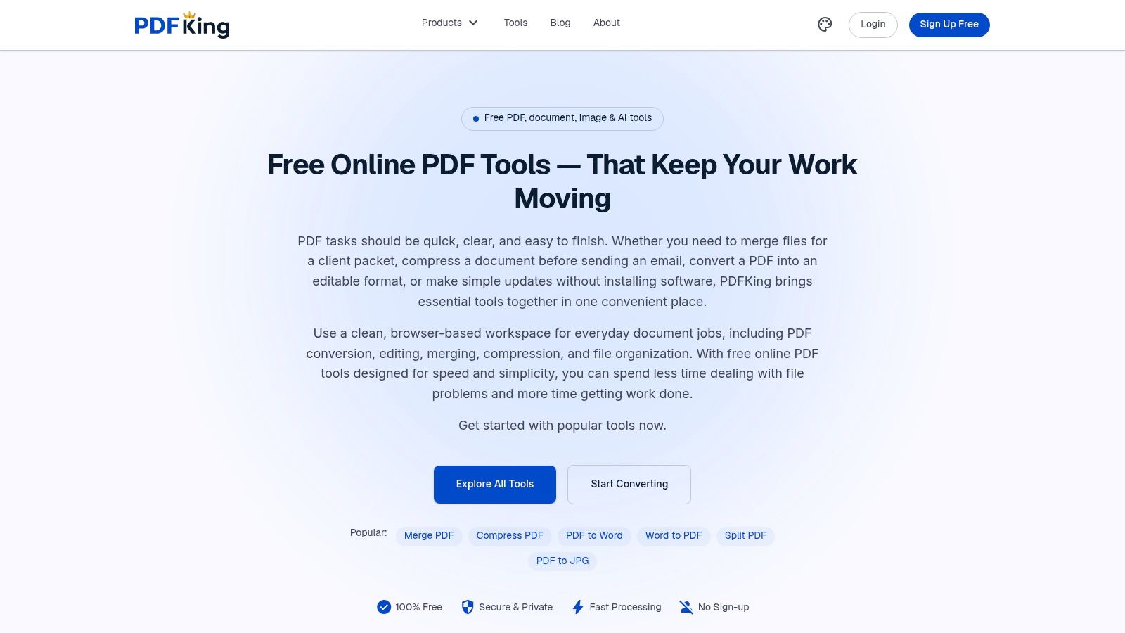 Screenshot from https://pdfking.app