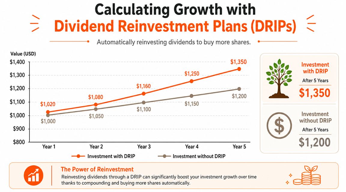 Calculating Growth with Dividend Reinvestment Plans (DRIPs)