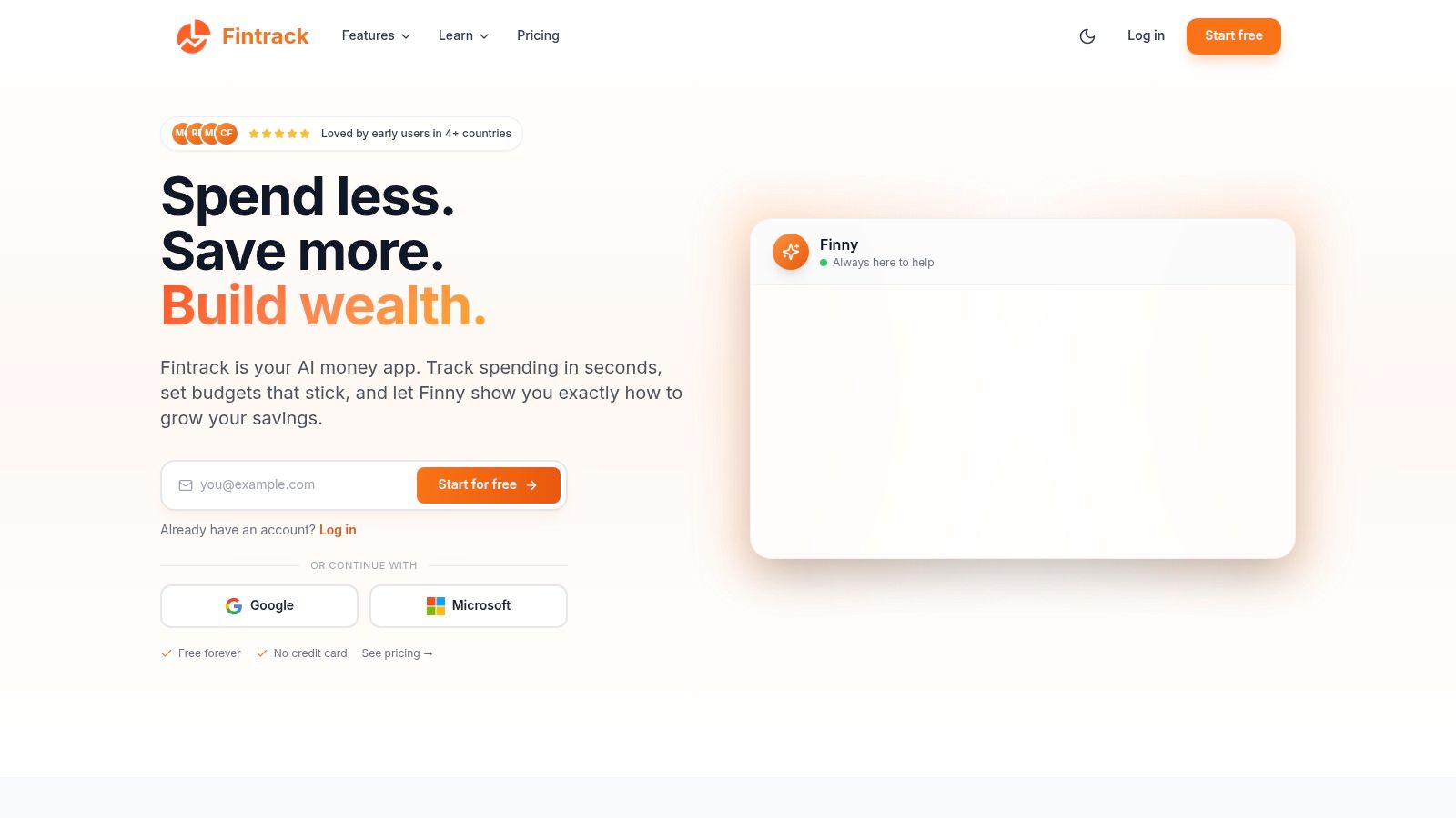Screenshot from https://www.fintrackai.app