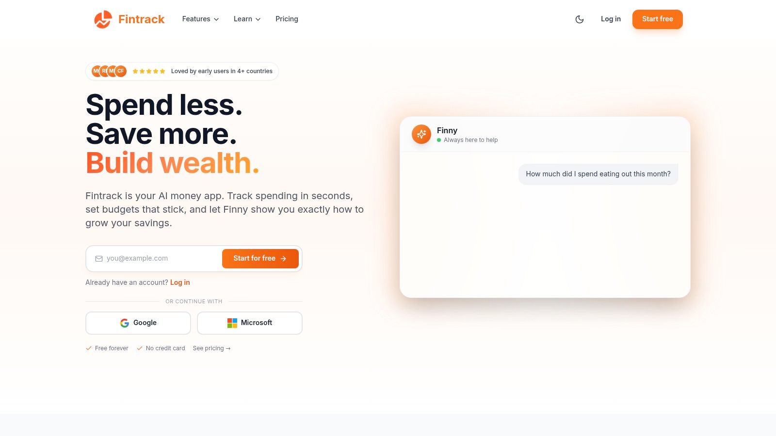 Screenshot from https://www.fintrackai.app