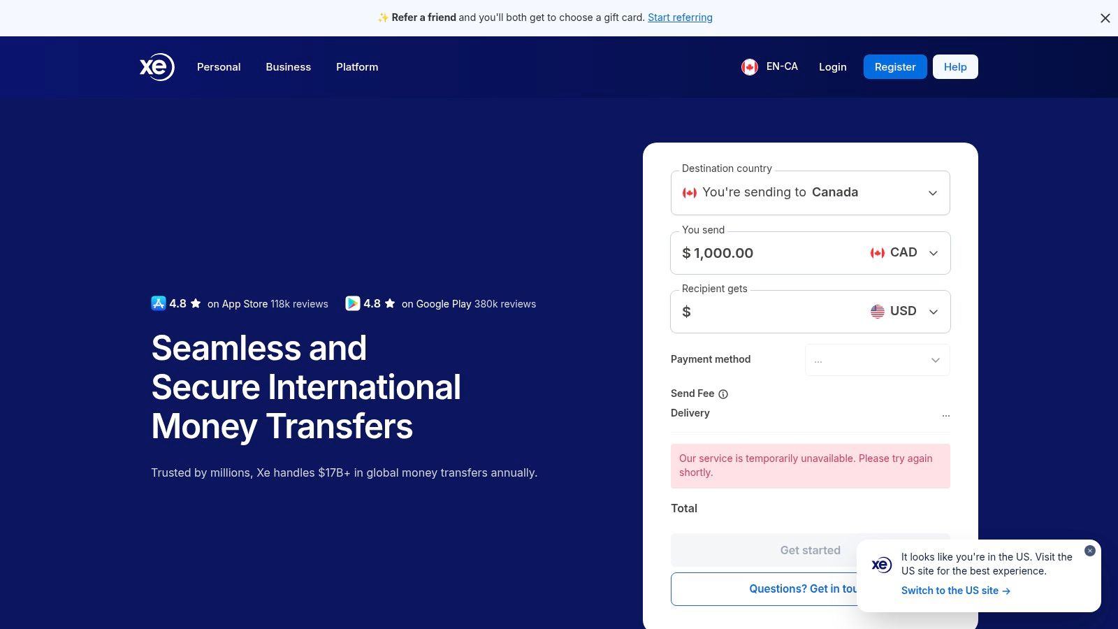 Xe Money Transfer