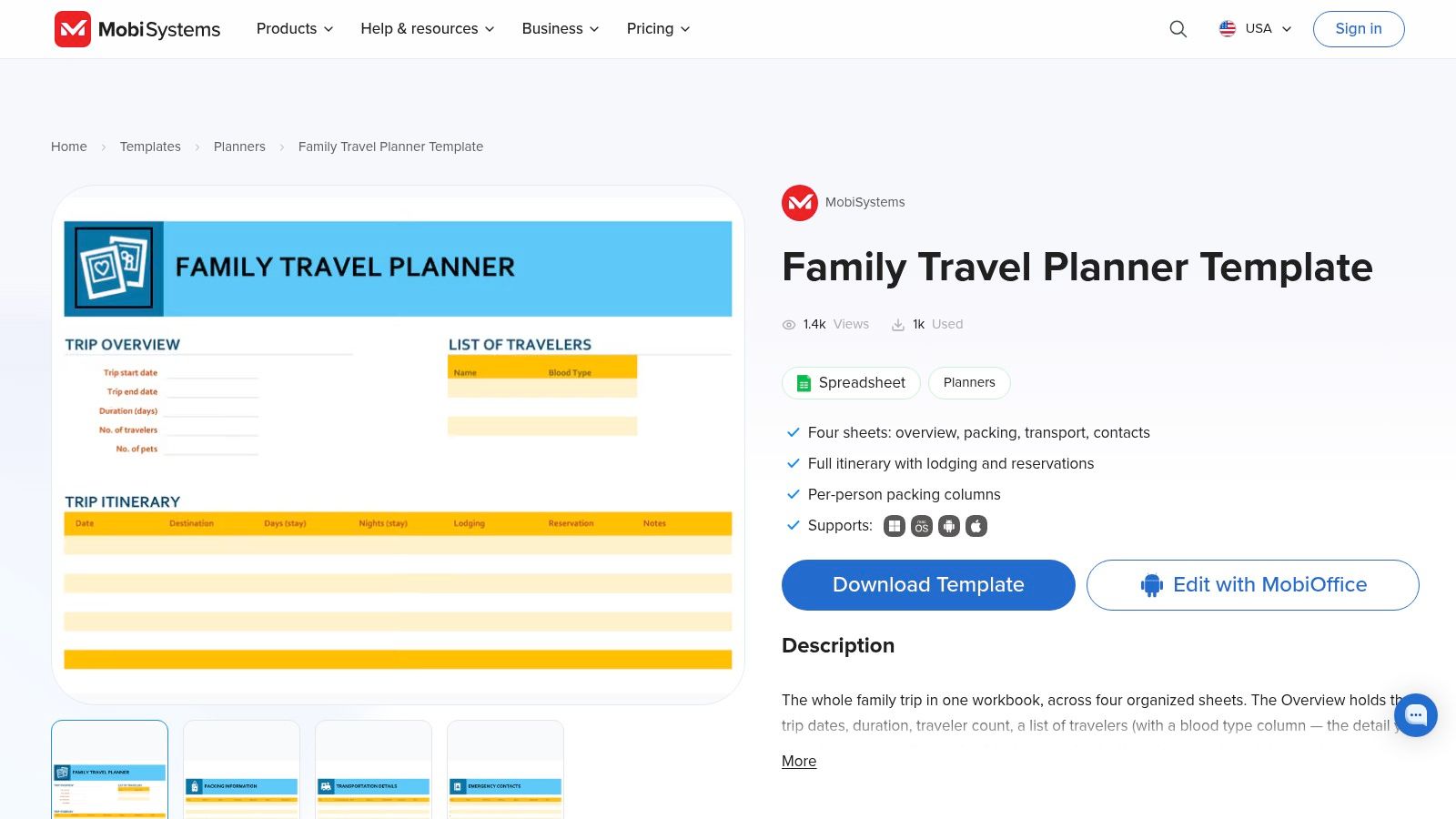 MobiSystems Family Travel Planner