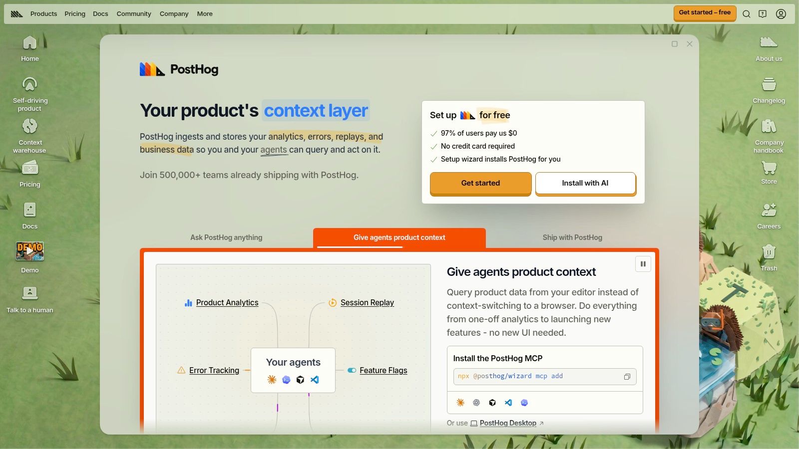 PostHog product analytics interface
