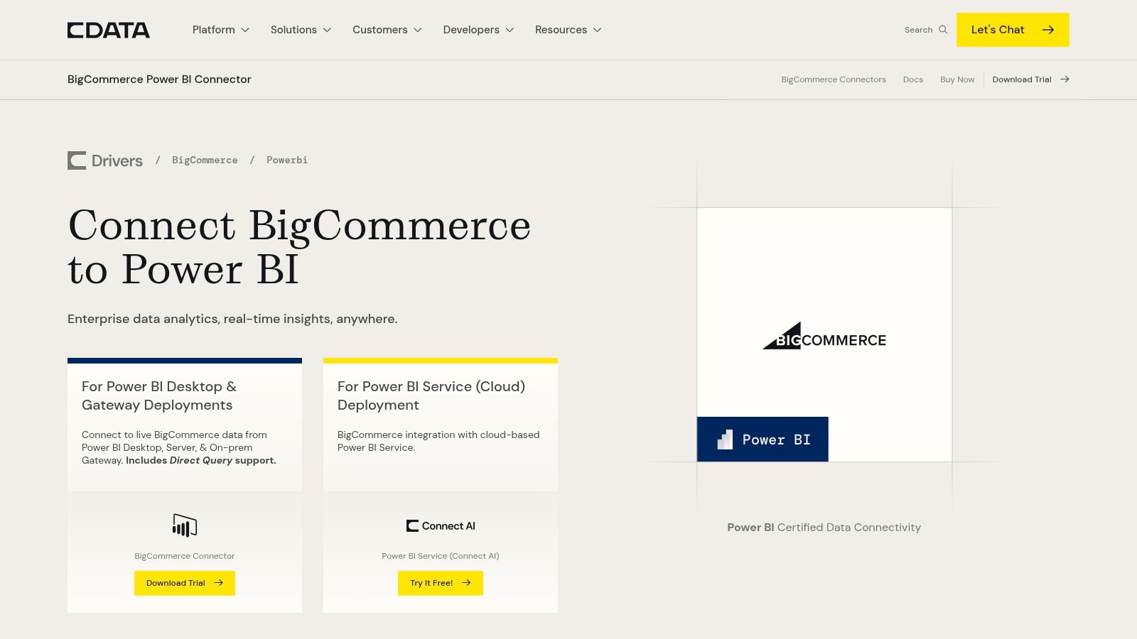 CData Power BI Connector for BigCommerce