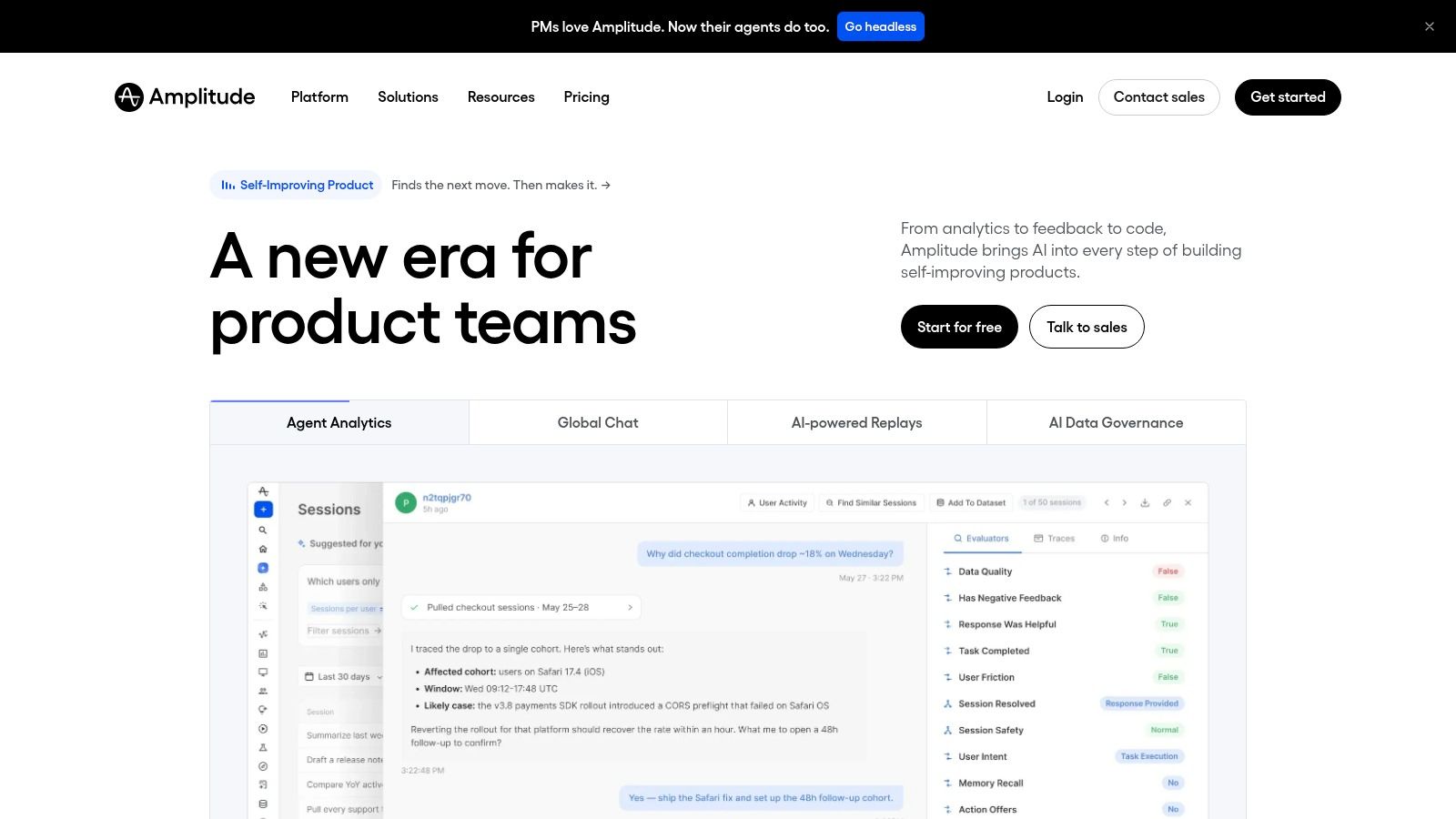 Amplitude SaaS analytics platform