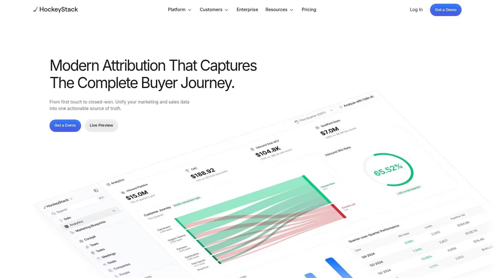 HockeyStack GTM analytics dashboard
