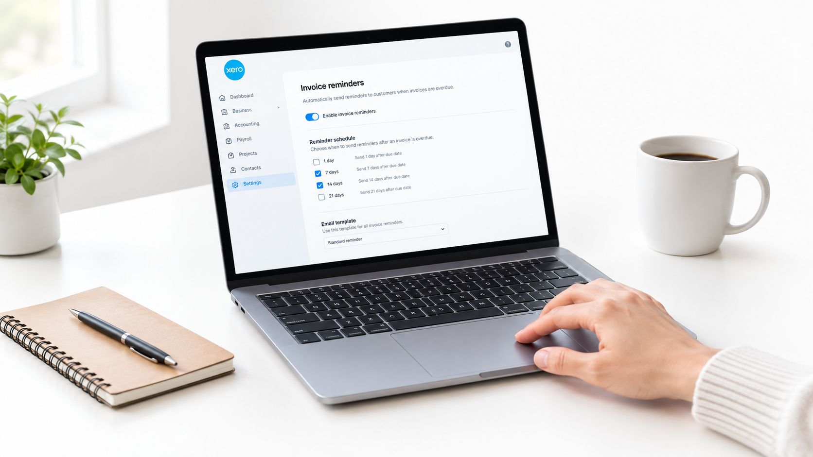 Screenshot from https://help.xero.com/au/Sales/InvoiceReminders
