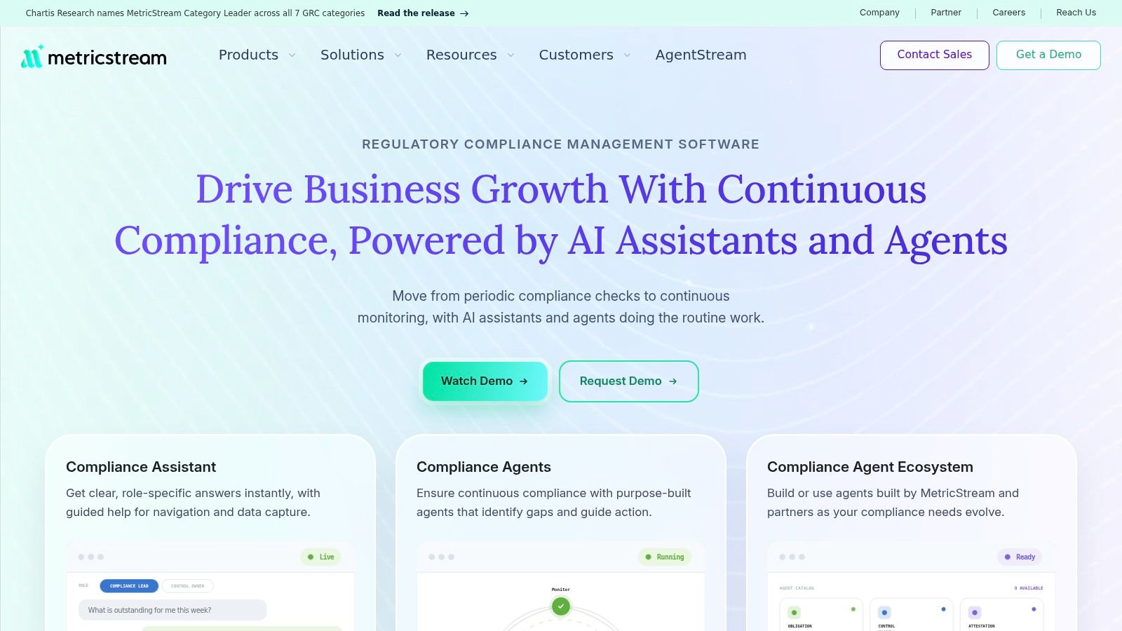 MetricStream Regulatory Compliance Management