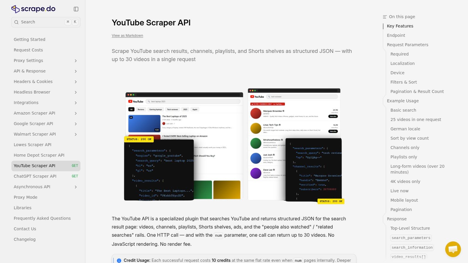 Scrape.do YouTube Scraper API