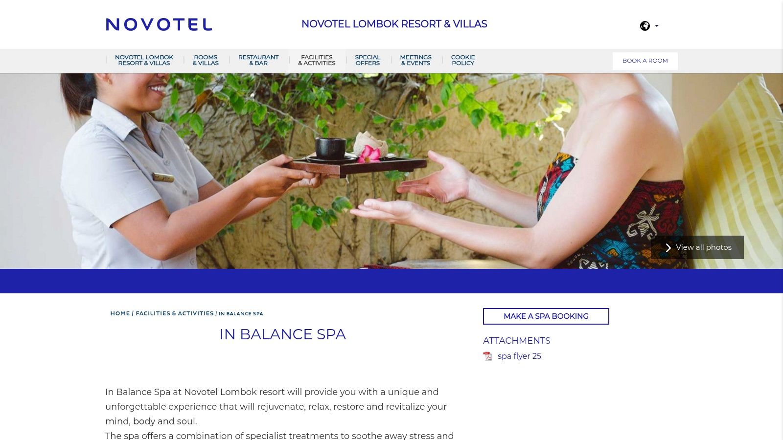 In Balance Spa at Novotel Lombok Resort and Villas