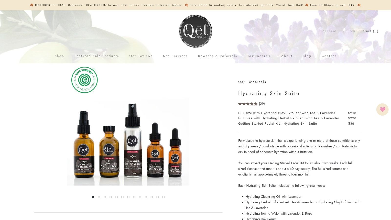 Qēt Botanicals, Hydrating Skin Suite