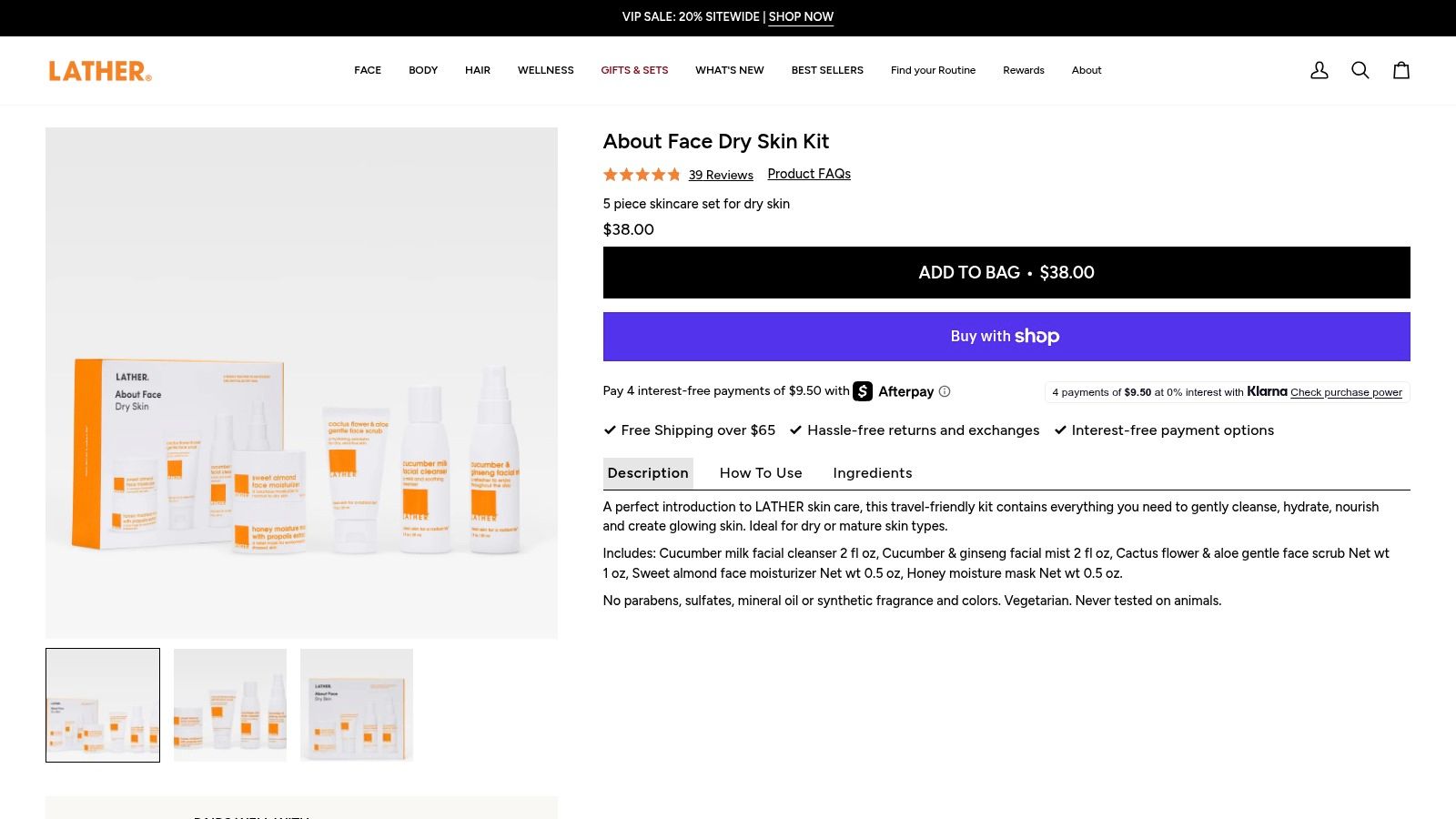 LATHER, About Face Dry Skin Kit