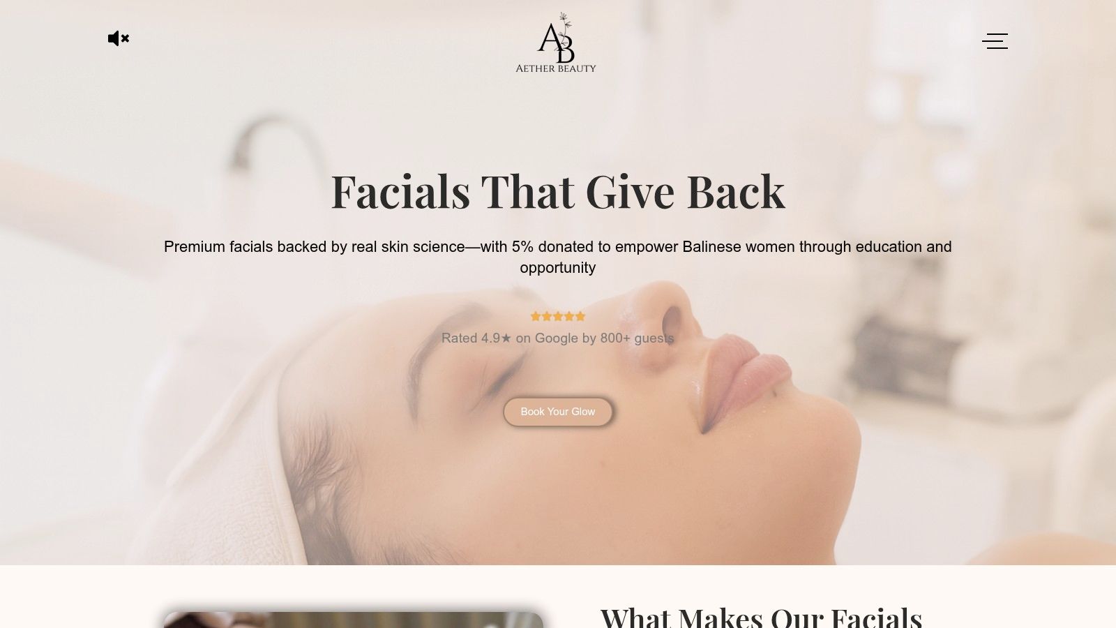Aether Beauty Bali, Deep Hydration or Brighten & Glow