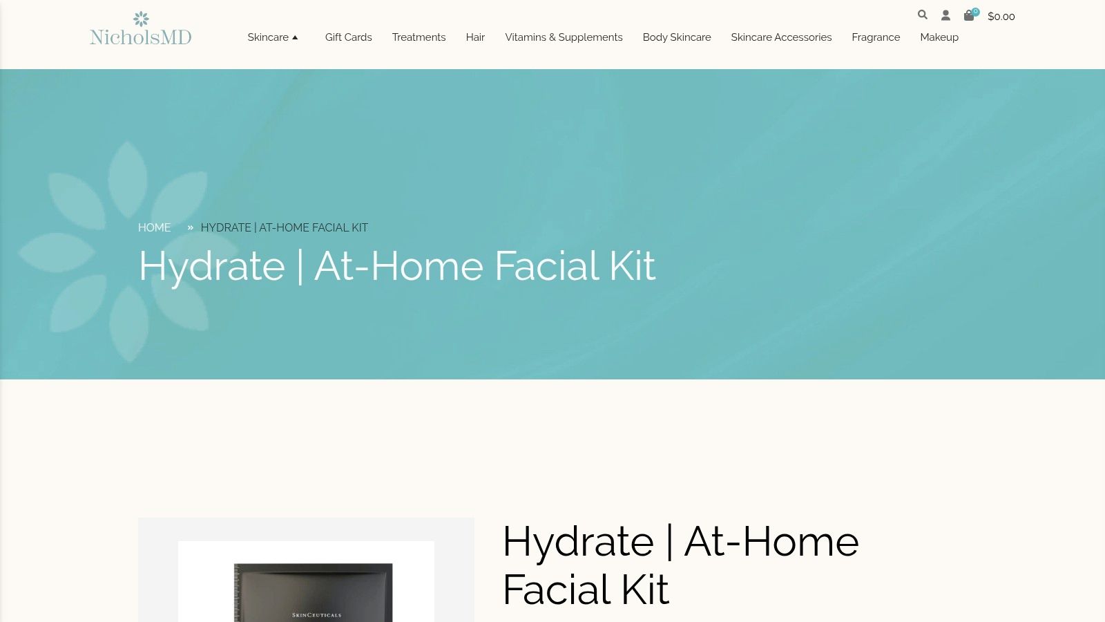 NicholsMD, Hydrate At-Home Facial Kit