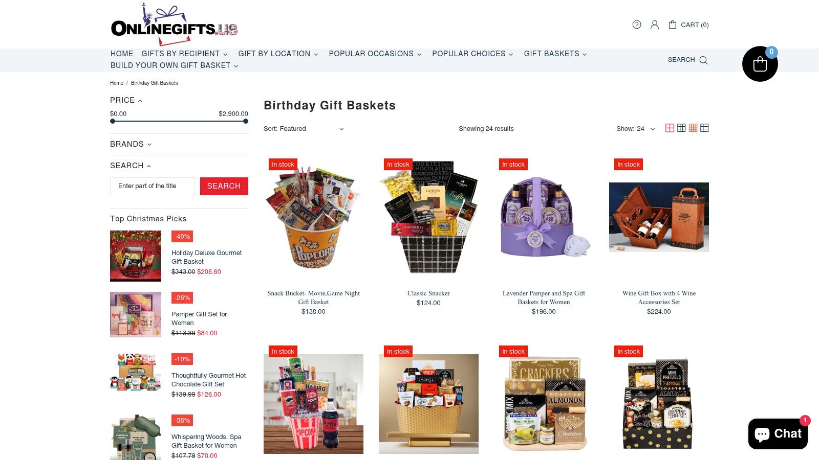 Screenshot from https://onlinegifts.us/collections/birthday-gift-baskets
