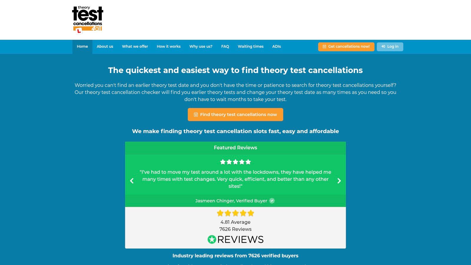 Theory Test Cancellations 4 All
